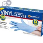 VINYL PW FREE RUBBER GLOVES 100/BX